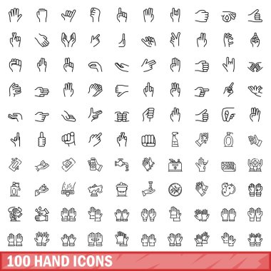 100 el simgesi seti, özet biçimi