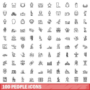 100 kişi Icons set, anahat stili
