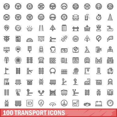 100 taşıma simgeler kümesi, anahat stili