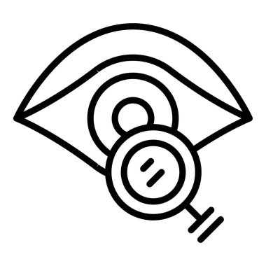 Optik göz simgesi ana hat vektörü. Görsel süreç