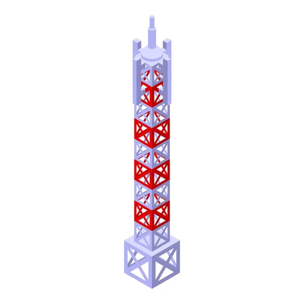 Ícone de torre de rádio vetor isométrico. Televisão de comunicação —  Vetores de Stock