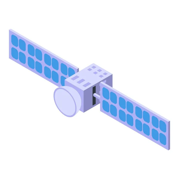 Isometrischer Vektor des Weltraumsatellitensymbols. Antennenstation — Stockvektor