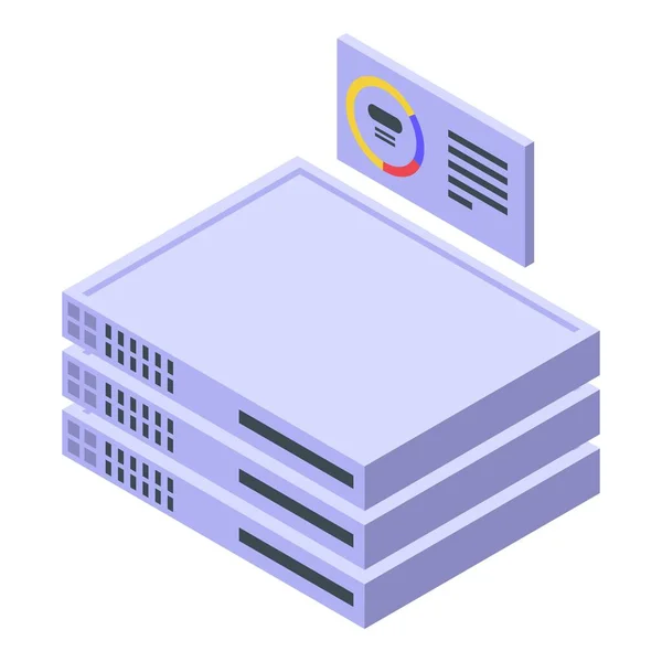 Icon isometrischer Vektor des Datenservers. Regalmitte — Stockvektor