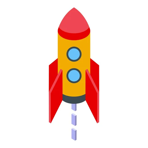 Startup rocket icon isometric vector. Ship launch — Stock Vector