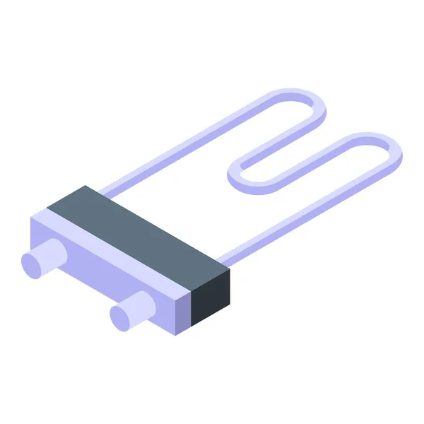 Wasmachine verwarming element pictogram isometrische vector. Wasverwarmingstoestel — Stockvector