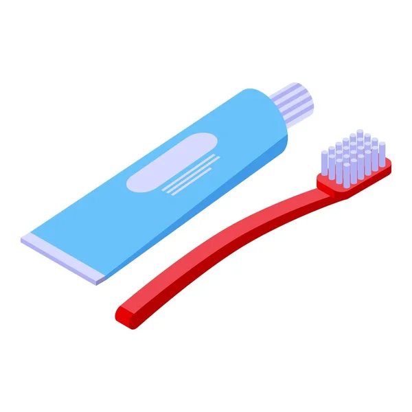 Zahnpasta Zahnbürste Symbol isometrischen Vektor. Zahnbürste — Stockvektor