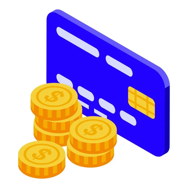 Ícone de cartão de crédito do dólar vetor isométrico. Banco de débitos —  Vetores de Stock