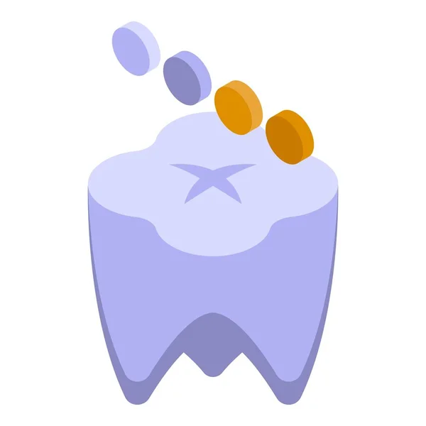 Teeth whitening procedure icon isometric vector. Dental tooth — Stock Vector