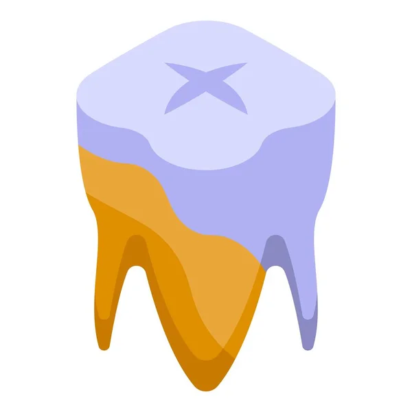 Icône de blanchiment des dents jaune vecteur isométrique. Dents dentaires — Image vectorielle