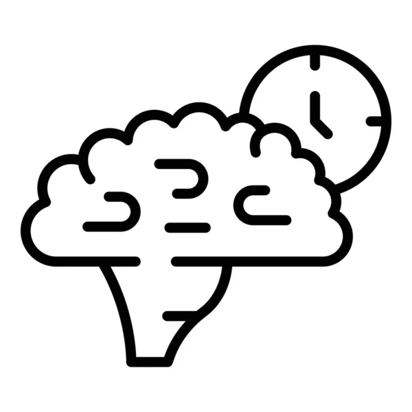 Brain timing icon outline vector. Visual cognitive — Stock Vector