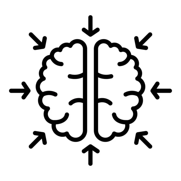 認知脳アイコンアウトラインベクトル。視覚的感覚 — ストックベクタ
