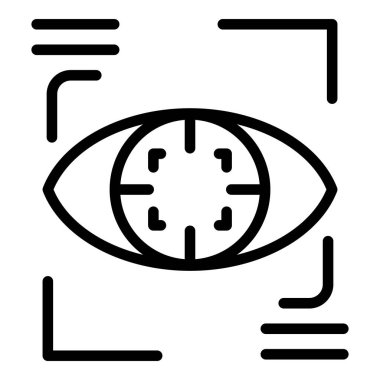 Dijital göz ikonu dış hat vektörü. Vr platformu