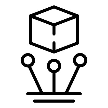 Vr 3d sensör simgesi dış hat vektörü. Dijital platform