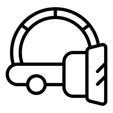 Vr kulaklık simgesi ana hatlı vektör. Dijital platform