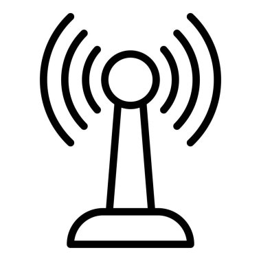 Radyo kulesi sahtekarlık ikonu ana hatları vektörü. Güvenli dur.