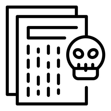 Bilgisayar virüsü ikonu ana hatları vektörü. Sistemi durdur