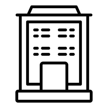 Çoklu katlı simge taslak vektörü. Şehir binası