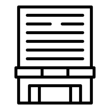 Ofis çoklu katlı ikon ana hatları vektörü. Şehir binası