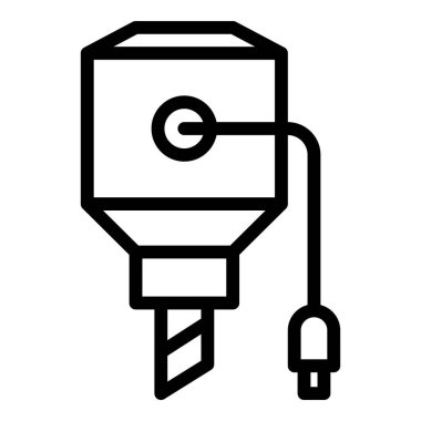 Otomatik cnc makine simgesi ana hatları vektörü. Çalışma aracı