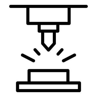 Atölye cnc makine simgesi ana hatları vektörü. Çalışma ekipmanı