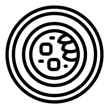 Domuz kremalı çorba ikonu ana hatları vektörü. Fransız tavuğu