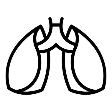 Hasta akciğerleri ikon ana hat vektörü. Akciğer röntgeni