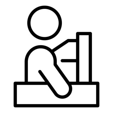 Göğüs x ışını ikonu ana hatları vektörü. Hasta akciğeri