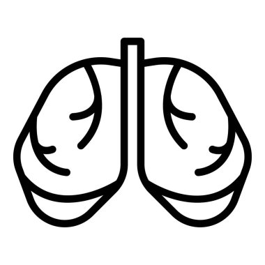 Sağlıklı akciğerler ikon ana hat vektörü. Tıbbi Xray