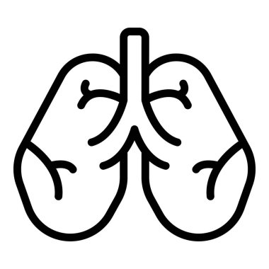 Hastane tıbbı ciğerleri ikon ana hat vektörü. Göğüs sağlığı