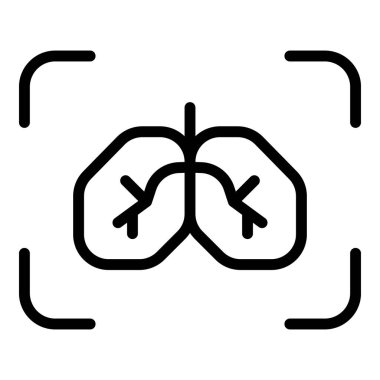 Ciğerleri test ikonu ana hatları vektörü. Xray kanseri