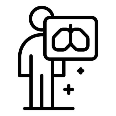 X ışını ikon ana hatları vektörü. Kanser hastası