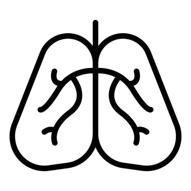 İnsan ciğerleri ikon ana hat vektörü. Tanı roentjeni