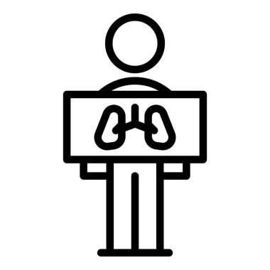 Xray aygıtı simgesi ana hatları vektörü. Doktor Sağlık