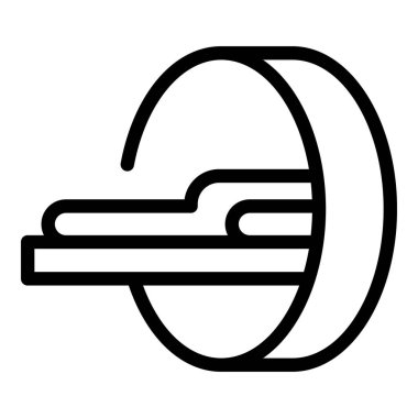 Beyin MR ikonu ana hatları vektörü. Manyetik rezonans