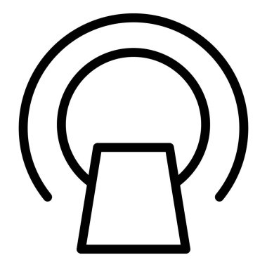 Laboratuvar MRI ikonu ana hatları vektörü. Manyetik tarayıcı