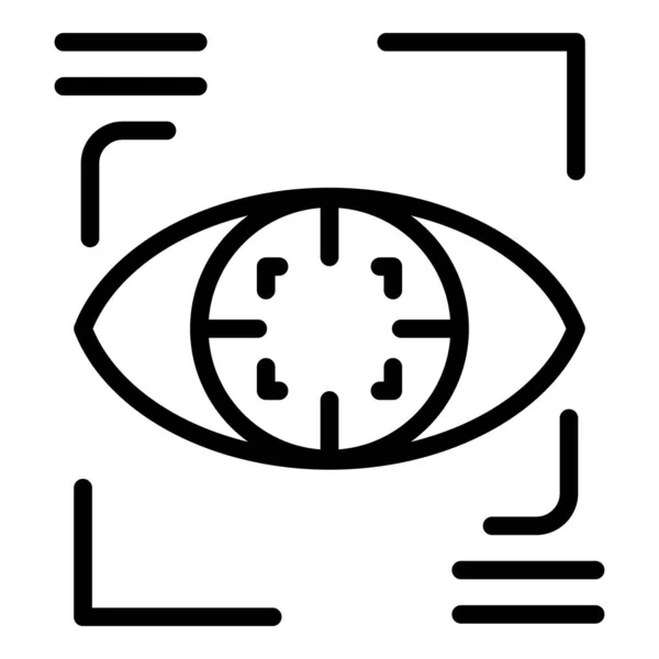 Umrissvektor des digitalen Augensymbols. Vr. — Stockvektor