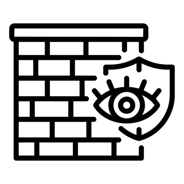 Cyber firewall icon outline vector. Stop fraud — Stock Vector