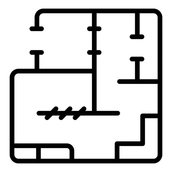 Lägenhet plan ikon kontur vektor. Stadsbyggnad — Stock vektor