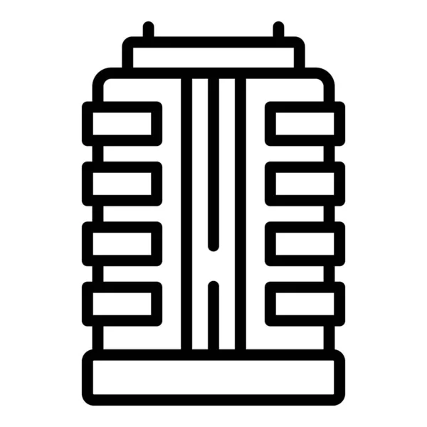 Grand vecteur de contour d'icône multi-étages. Bâtiment municipal — Image vectorielle
