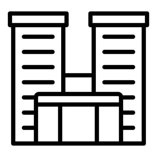 Multistory balkon pictogram contouren vector. Stadsgebouw — Stockvector