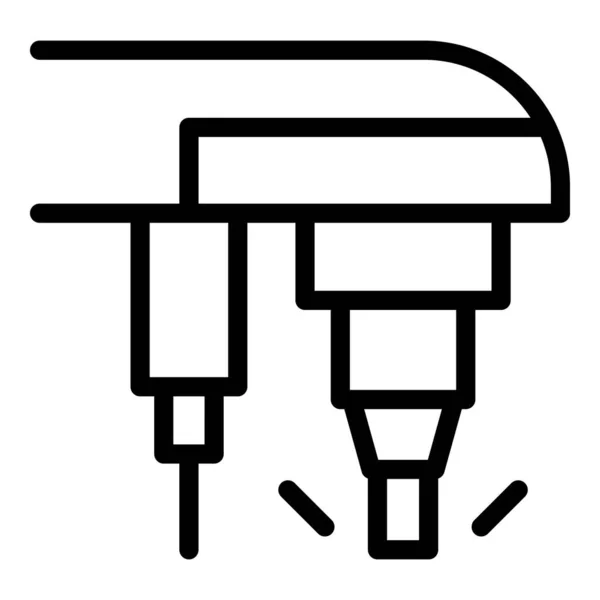 Vector de contorno de icono de máquina cnc eléctrica. Equipo de trabajo — Vector de stock