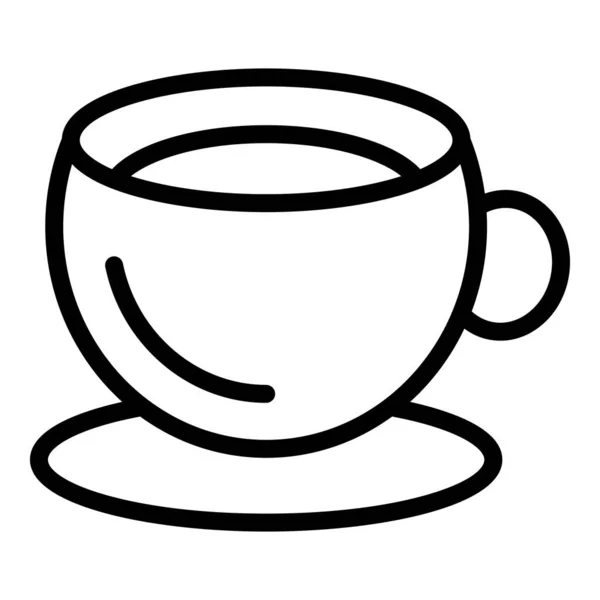 Smetanová polévka pohár ikona obrys vektor. Zeleninová mísa — Stockový vektor