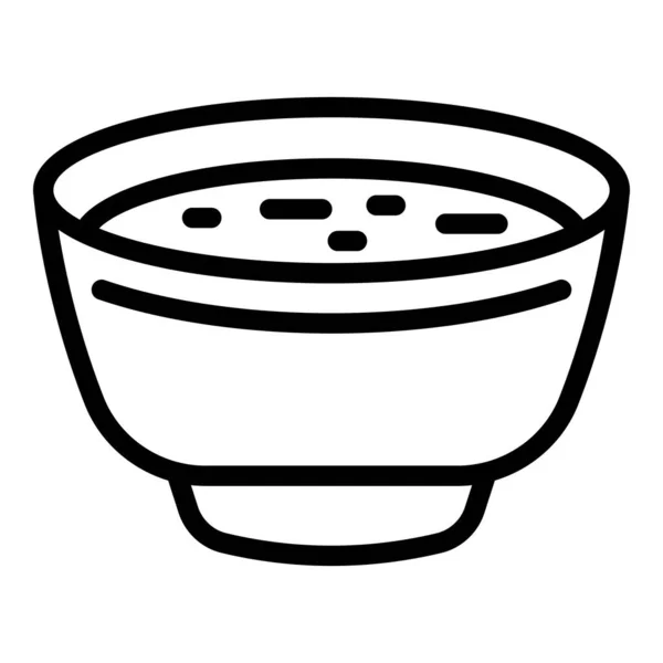 Bohnencremesuppe Symbolumrissvektor. Kroatien-Küche — Stockvektor