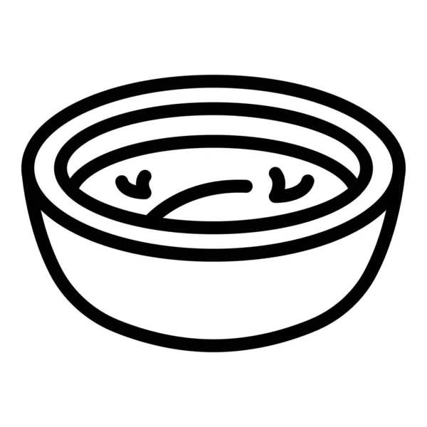 맛있는 크림 수프 아이콘은 벡터의 윤곽을 나타냅니다. 당근 그릇 — 스톡 벡터