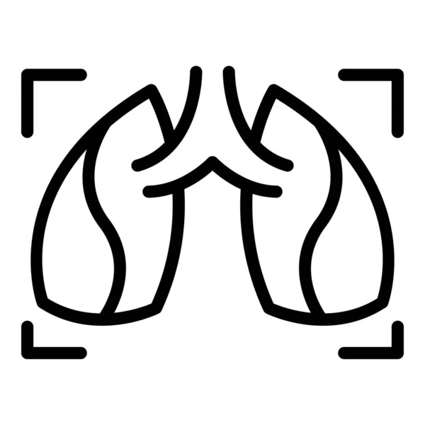 Lungen-Fluorographie-Symbol Umrissvektor. Patienten-Röntgen — Stockvektor