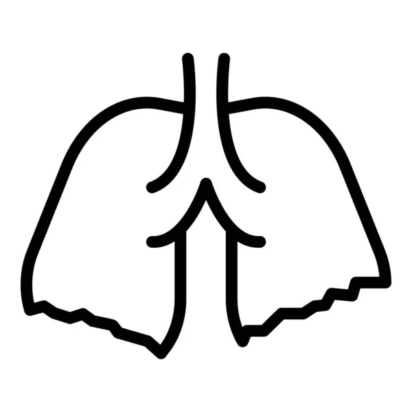 Vettore di contorno icona a raggi X dei polmoni. Cancro al paziente — Vettoriale Stock
