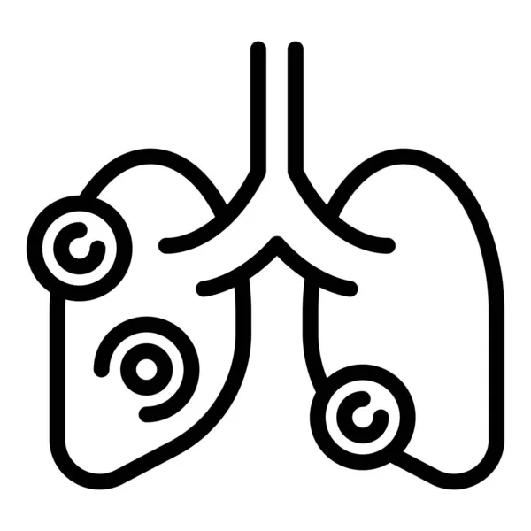 Asthme poumons icône contour vecteur. Radiographie du patient — Image vectorielle