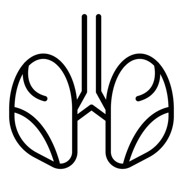 Poumons humains icône contour vecteur. Radiographie du patient — Image vectorielle