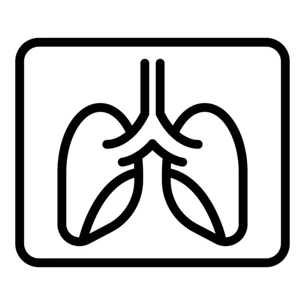 Imagem de raios X pulmões ícone contorno vetor. Cancro do doente — Vetor de Stock