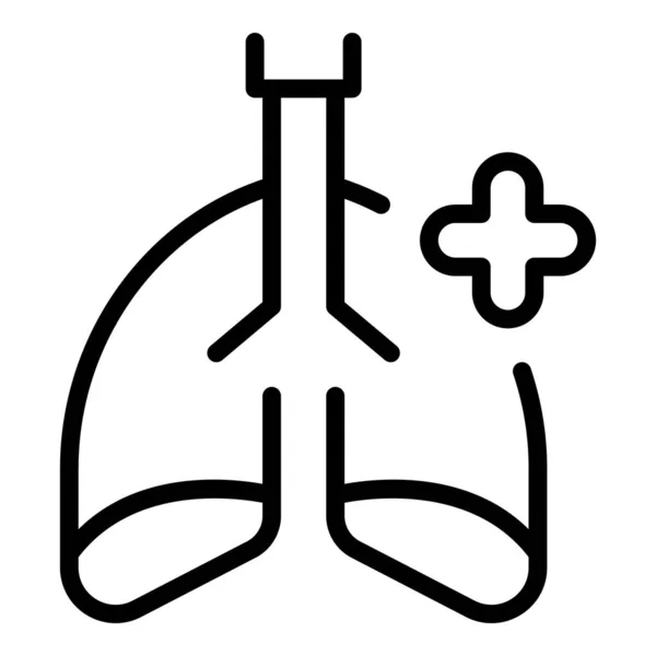 Poumons médicaux sains icône contour vecteur. Cancer du patient — Image vectorielle